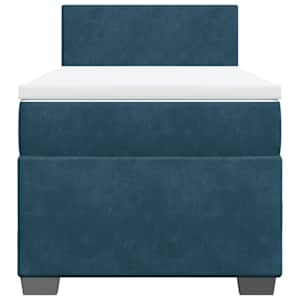 Box spring postel s matrací modrá 90 x 190 cm samet - obrázek 6