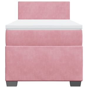 Box spring postel s matrací růžová 90x190 cm samet - obrázek 6