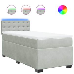 Box spring postel s matrací světle šedá 90x190 cm samet - obrázek 2
