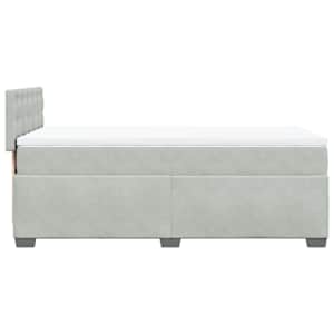 Box spring postel s matrací světle šedá 90x190 cm samet - obrázek 7