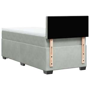 Box spring postel s matrací světle šedá 90x190 cm samet - obrázek 8
