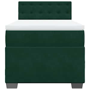 Box spring postel s matrací tmavě zelená 90x190 cm samet - obrázek 6
