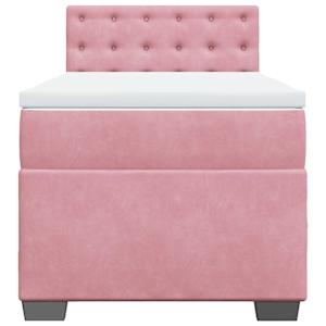 Box spring postel s matrací růžová 90x190 cm samet - obrázek 6