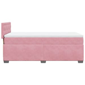 Box spring postel s matrací růžová 90x190 cm samet - obrázek 7