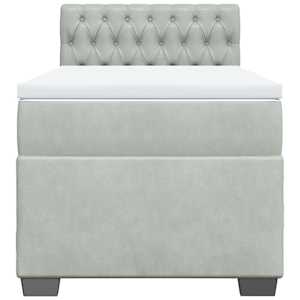 Box spring postel s matrací světle šedá 90x190 cm samet - obrázek 6