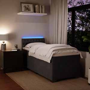 Box spring postel s matrací tmavě šedá 90x190 cm samet - obrázek 4