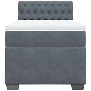 Box spring postel s matrací tmavě šedá 90x190 cm samet - obrázek 6
