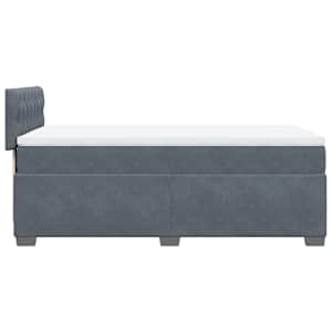 Box spring postel s matrací tmavě šedá 90x190 cm samet - obrázek 7