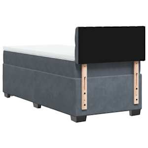 Box spring postel s matrací tmavě šedá 90x190 cm samet - obrázek 8
