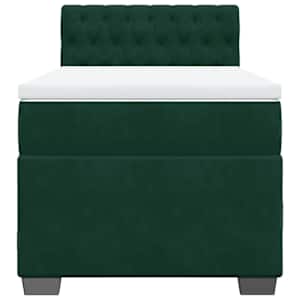 Box spring postel s matrací tmavě zelená 90x190 cm samet - obrázek 6