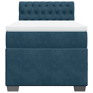 Box spring postel s matrací modrá 90 x 190 cm samet - obrázek 6
