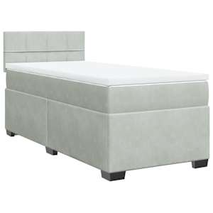 Box spring postel s matrací světle šedá 90x190 cm samet - obrázek 3