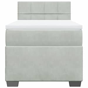 Box spring postel s matrací světle šedá 90x190 cm samet - obrázek 6
