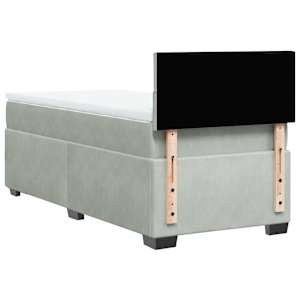Box spring postel s matrací světle šedá 90x190 cm samet - obrázek 8