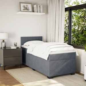Box spring postel s matrací tmavě šedá 90x190 cm samet - obrázek 5