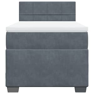 Box spring postel s matrací tmavě šedá 90x190 cm samet - obrázek 6