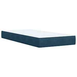 Box spring postel s matrací modrá 90 x 190 cm samet - obrázek 12