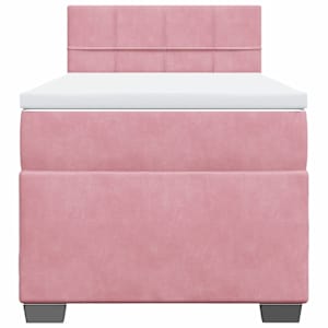 Box spring postel s matrací růžová 90x190 cm samet - obrázek 6
