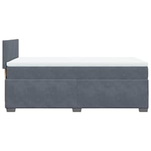 Box spring postel s matrací tmavě šedá 90x200 cm samet - obrázek 7