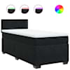 vidaXL kontinentaalvoodi madratsiga, must, 90x200 cm, samet
