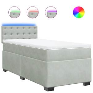 Box spring postel s matrací světle šedá 90x200 cm samet - obrázek 2