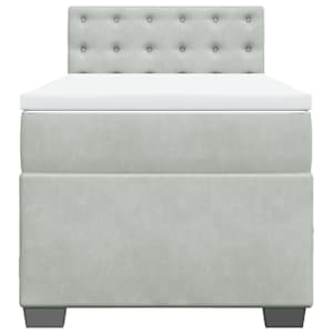 Box spring postel s matrací světle šedá 90x200 cm samet - obrázek 6