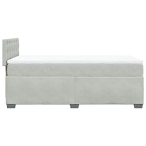 Box spring postel s matrací světle šedá 90x200 cm samet - obrázek 7