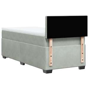 Box spring postel s matrací světle šedá 90x200 cm samet - obrázek 8