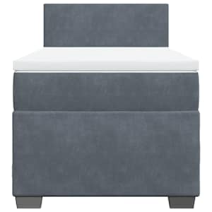Box spring postel s matrací tmavě šedá 100x200 cm samet - obrázek 6