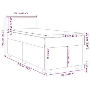 Box spring postel s matrací tmavě zelená 100x200 cm samet - obrázek 17