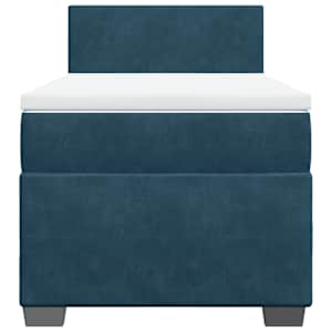 Box spring postel s matrací modrá 100 x 200 cm samet - obrázek 6