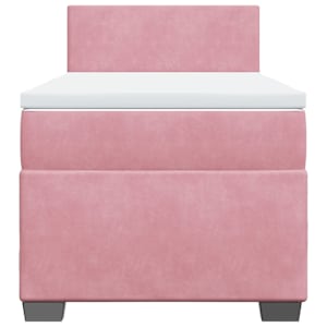 Box spring postel s matrací růžová 100x200 cm samet - obrázek 6