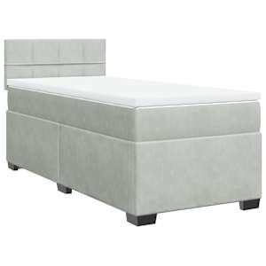Box spring postel s matrací světle šedá 100x200 cm samet - obrázek 3
