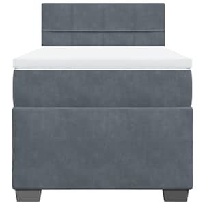 Box spring postel s matrací tmavě šedá 100x200 cm samet - obrázek 6