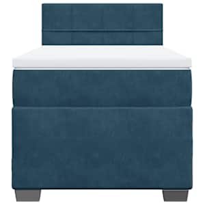 Box spring postel s matrací modrá 100 x 200 cm samet - obrázek 6