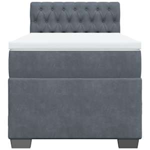 Box spring postel s matrací tmavě šedá 100x200 cm samet - obrázek 6