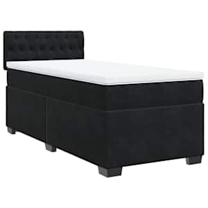 Box spring postel s matrací černá 100x200 cm samet - obrázek 3