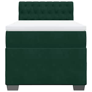 Box spring postel s matrací tmavě zelená 100x200 cm samet - obrázek 6