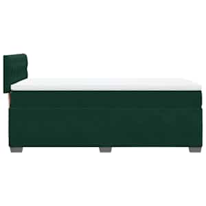 Box spring postel s matrací tmavě zelená 100x200 cm samet - obrázek 7
