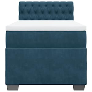 Box spring postel s matrací modrá 100 x 200 cm samet - obrázek 6