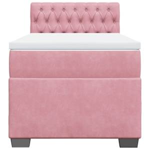 Box spring postel s matrací růžová 100x200 cm samet - obrázek 6