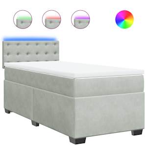 Box spring postel s matrací světle šedá 100x200 cm samet - obrázek 2