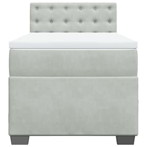 Box spring postel s matrací světle šedá 100x200 cm samet - obrázek 6