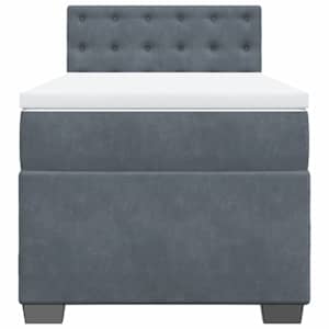 Box spring postel s matrací tmavě šedá 100x200 cm samet - obrázek 6