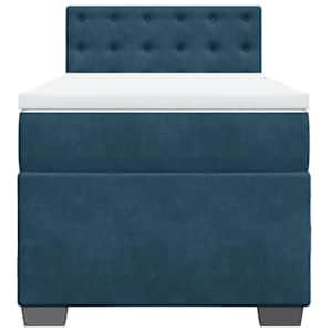 Box spring postel s matrací modrá 100 x 200 cm samet - obrázek 6