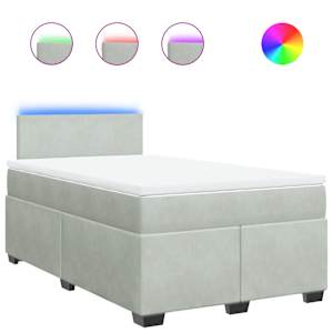 Box spring postel s matrací světle šedá 120x190 cm samet - obrázek 2