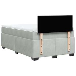 Box spring postel s matrací světle šedá 120x190 cm samet - obrázek 12