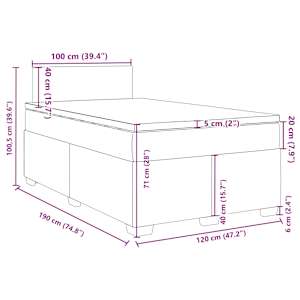 Box spring postel s matrací světle šedá 120x190 cm samet - obrázek 18