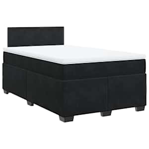 Box spring postel s matrací černá 120 x 190 cm samet - obrázek 3