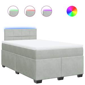 Box spring postel s matrací světle šedá 120x190 cm samet - obrázek 2